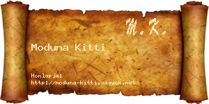 Moduna Kitti névjegykártya